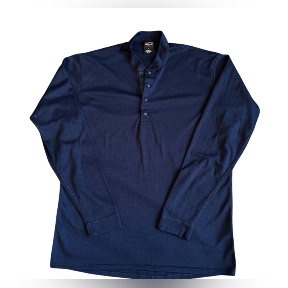 Patagonia Men’s Fitted Long Sleeve Base Layer Blue size Medium